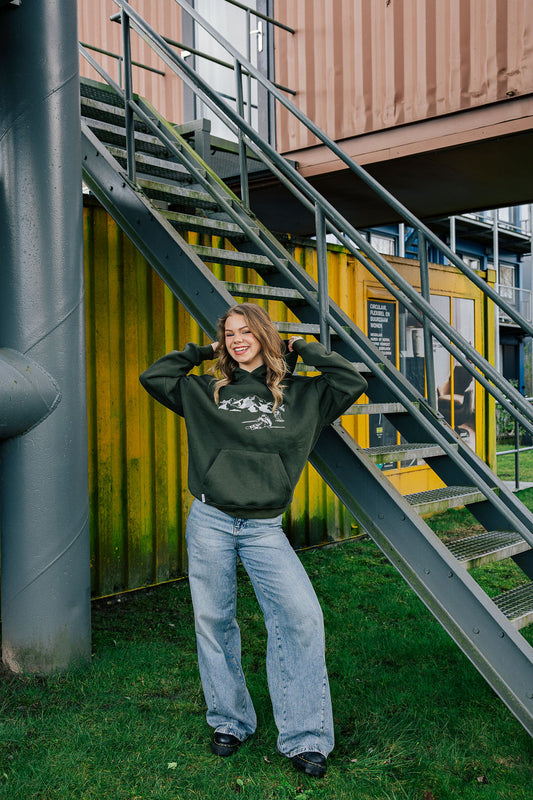 Wintersport capuchontrui groen