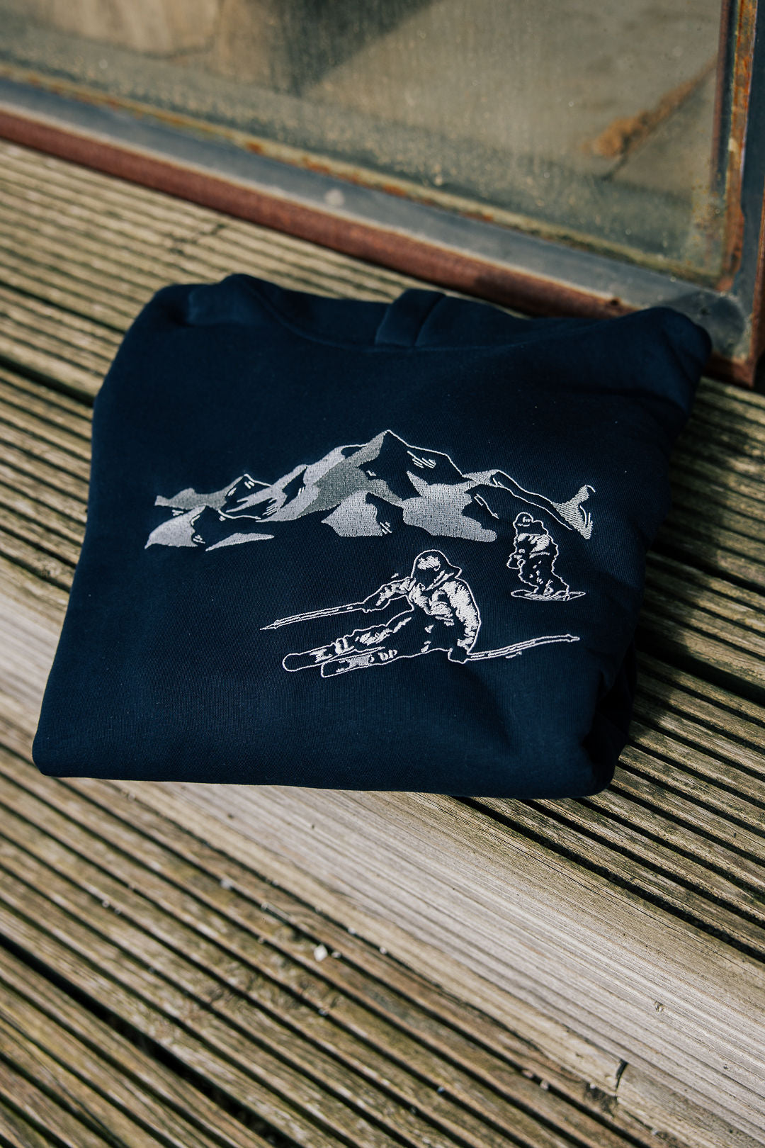 Wintersport capuchontrui blauw