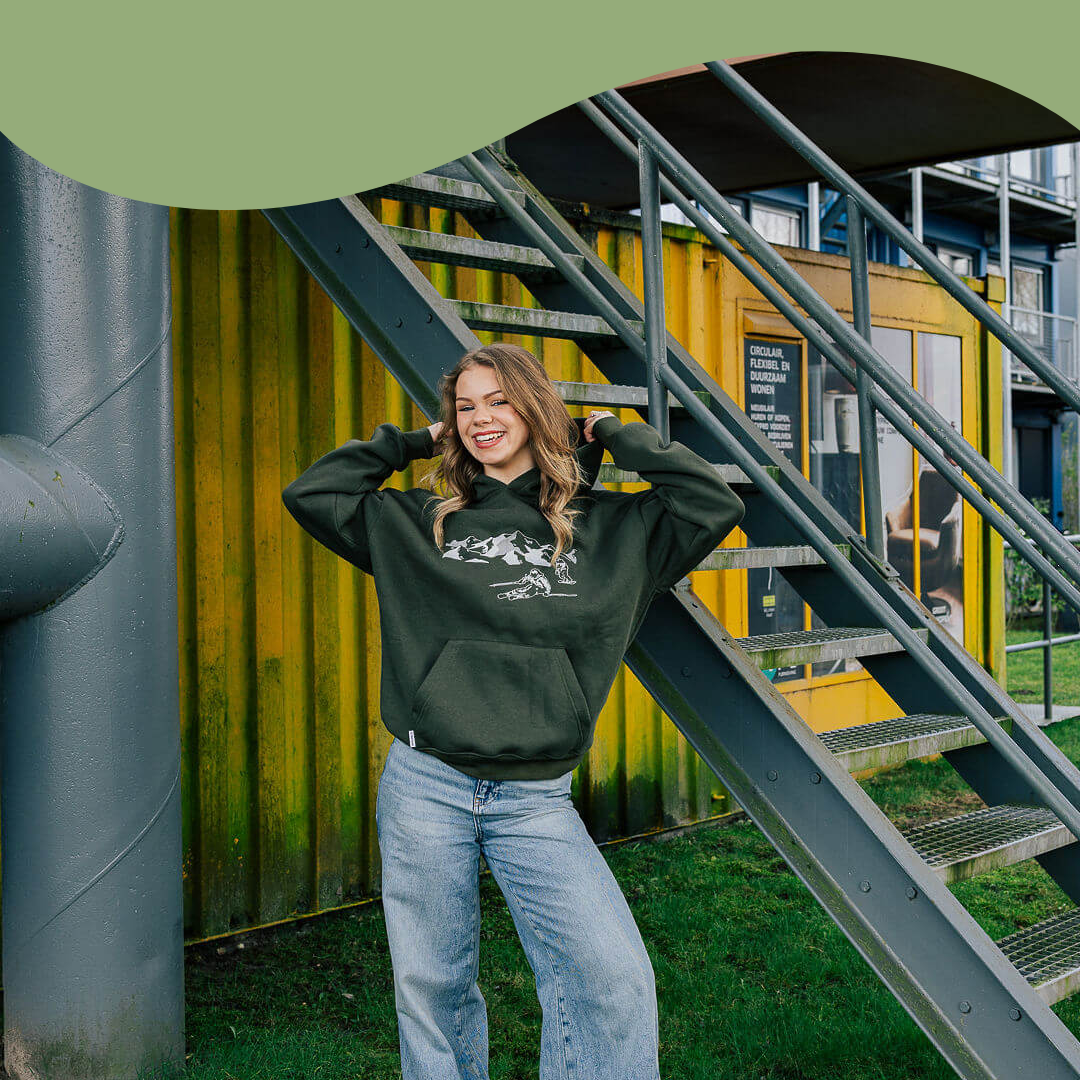 Wintersport capuchontrui groen