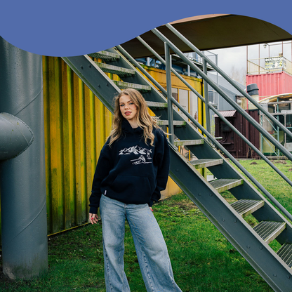 Wintersport capuchontrui blauw