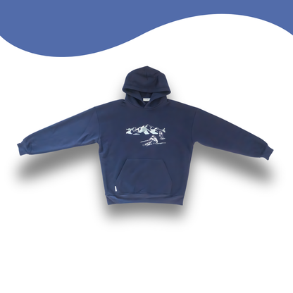 Wintersport capuchontrui blauw